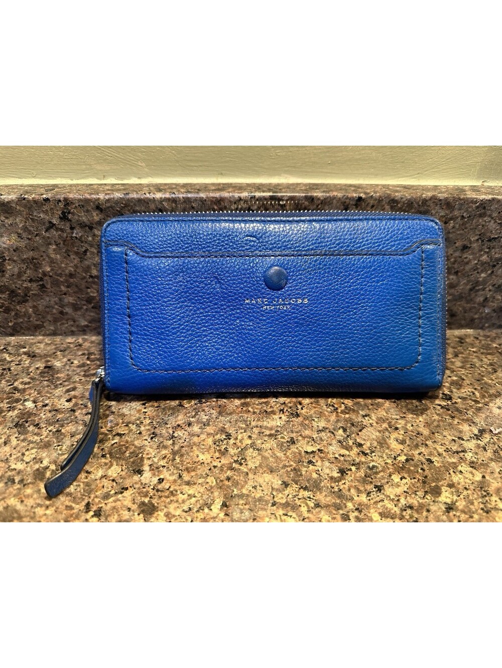 NWT Marc Jacobs Zip Around Leather Continental Wallet Ultra Blue M0013948 READ!